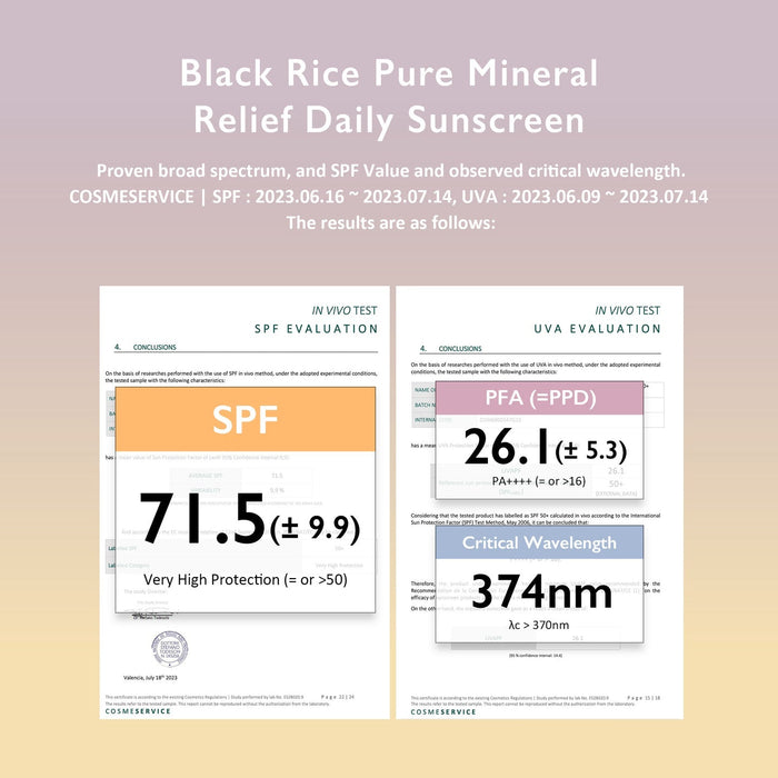 Haruharu WONDER Black Rice Pure Mineral Relief Daily Sunscreen 50ml هارهارو وندر واقي الشمس اليومي بخلاصة الأرز الأسود والمعادن النقية - Princess Cosmetics Qatar