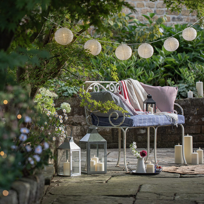Hayle Galvanised Outdoor Lantern Duo with TruGlow® Candles