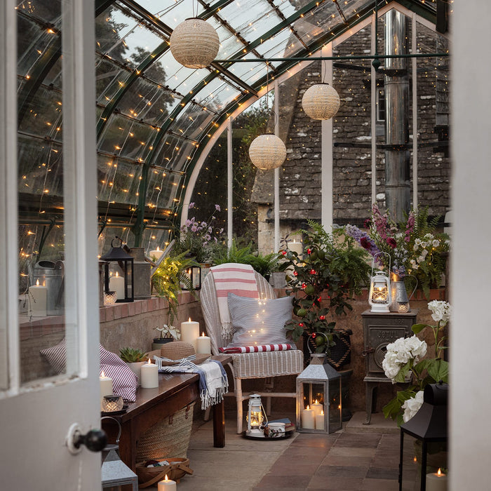 Hayle Large Metal Outdoor Lantern with TruGlow® Candle Trio and Remote Control