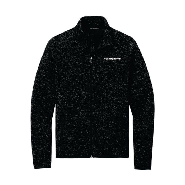 Healthy Horns Port Authority Unisex Black Heather Sweater Fleece Jacket