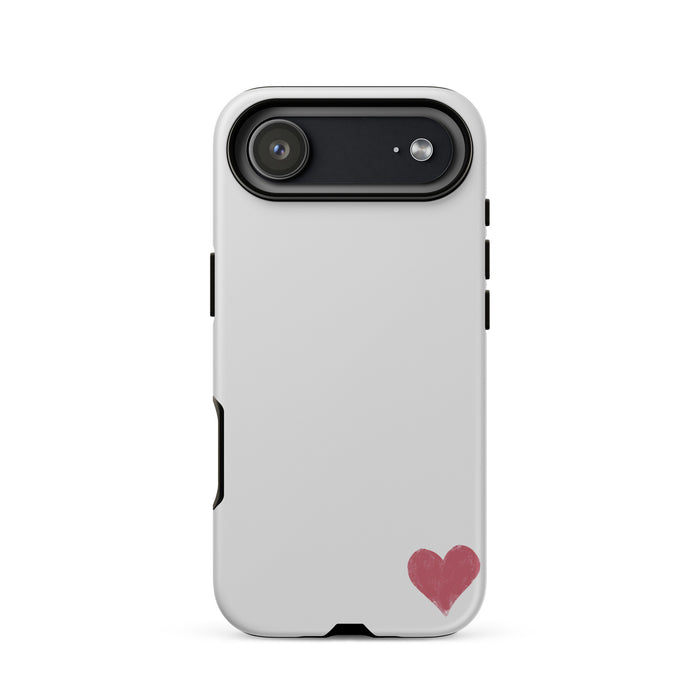 Phone case with a red heart on a white background