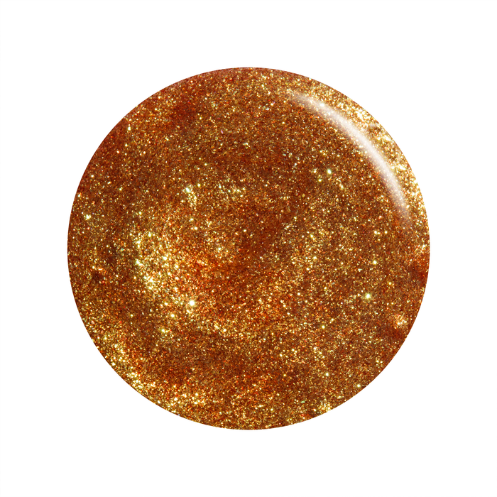 Heart of Gold true gold micro glitter nail polish color swatch