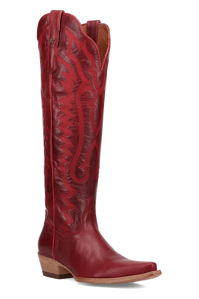 Heartland Red Knee High Leather Women's Cowboy Boot by Dan Post