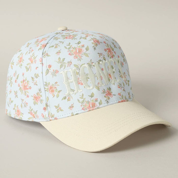 HONEY Embroidered Flower PatternTrucker Hat: PINK/PINK / ONE SIZE