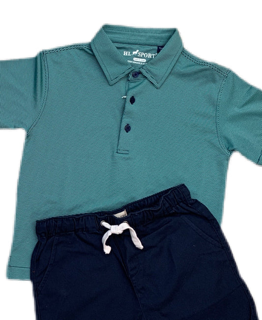 Horn Legend Teal/Navy Performance Polo