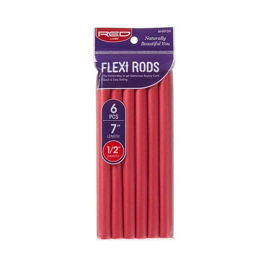 Red Beauty by Kiss red flexi rods 1 2 inch 6 pieces 7 inch length hair styling tools