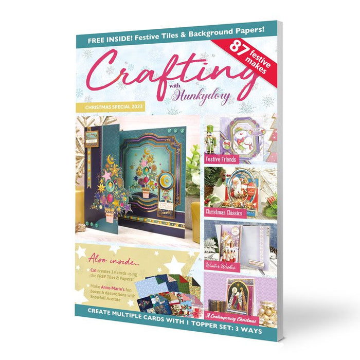 Hunkydory Crafts - Christmas Blockbuster 2023. Get ahead with your Christmas crafting and receive all 4 Christmas Blockbuster 2023 topper collections plus the Crafting with Hunkydory magazine - Christmas Edition 2023. Available at Embellish Away located in Bowmanville Ontario Canada.