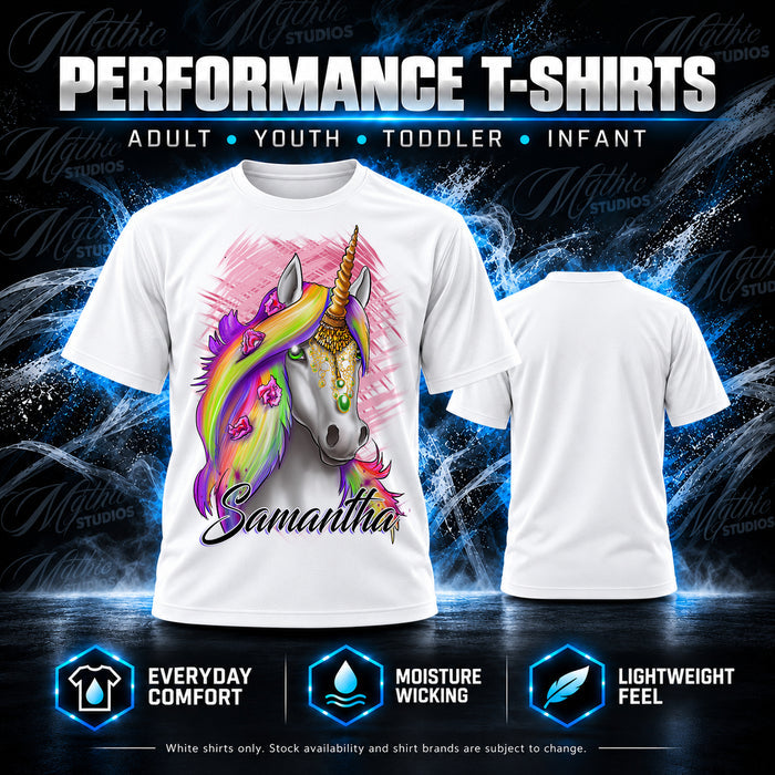 Personalized Rainbow Unicorn T-Shirt by Mythic Airbrush, additional product image 2