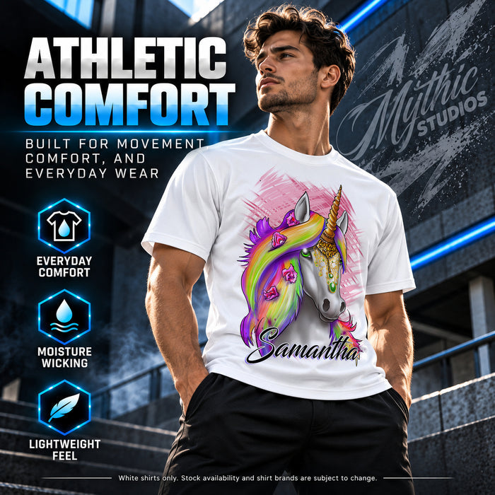 Personalized Rainbow Unicorn T-Shirt by Mythic Airbrush, additional product image 4