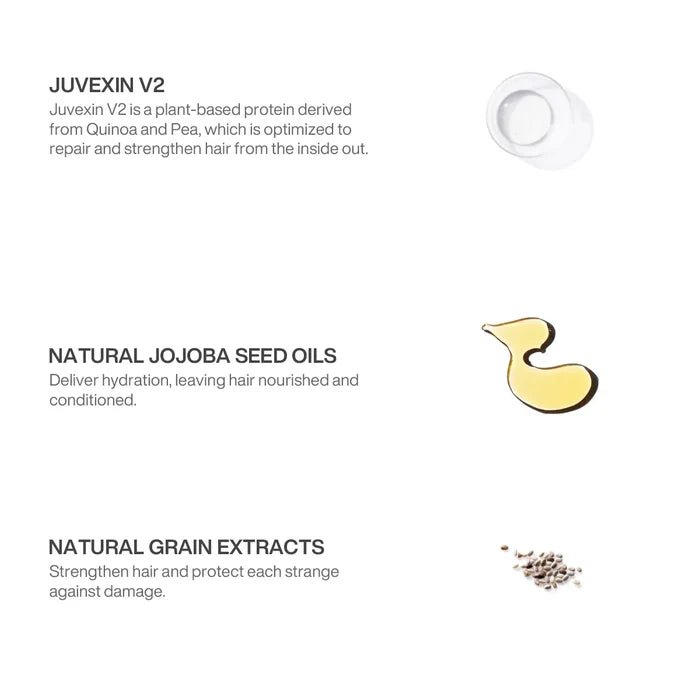 GK Hair Jumbo Care Pack ingredients: Juvexin V2 quinoa-pea protein, jojoba seed oils to hydrate, grain extracts to strengthen