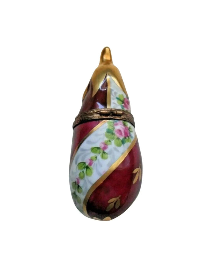 Eggplant Classic Design Porcelain Limoges vegetable French Trinket Box