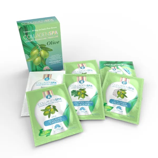 La Palm Collagen Spa Luxury Manicure & Pedicure 10 Step Kit - Olive