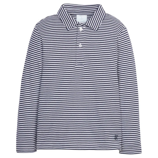 LE L/S Polo-Navy Stripe