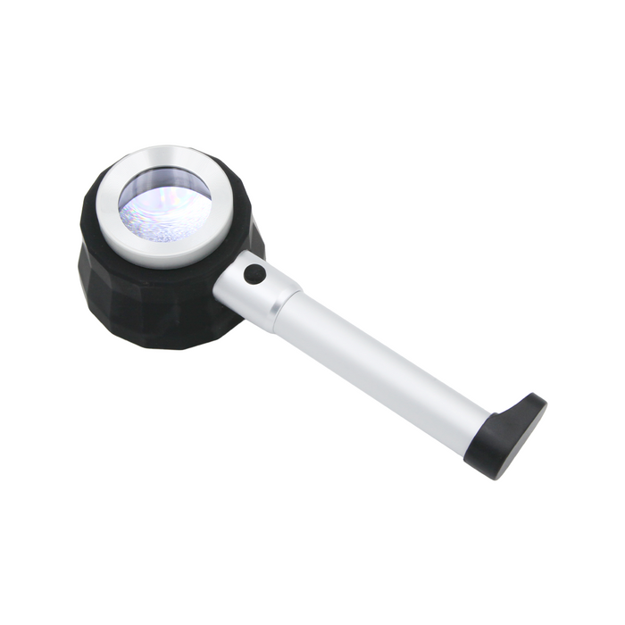 LED Quantity 6 30X Handheld Pipe Metal Scale Magnifier LED UV Currency Checker MG02104171