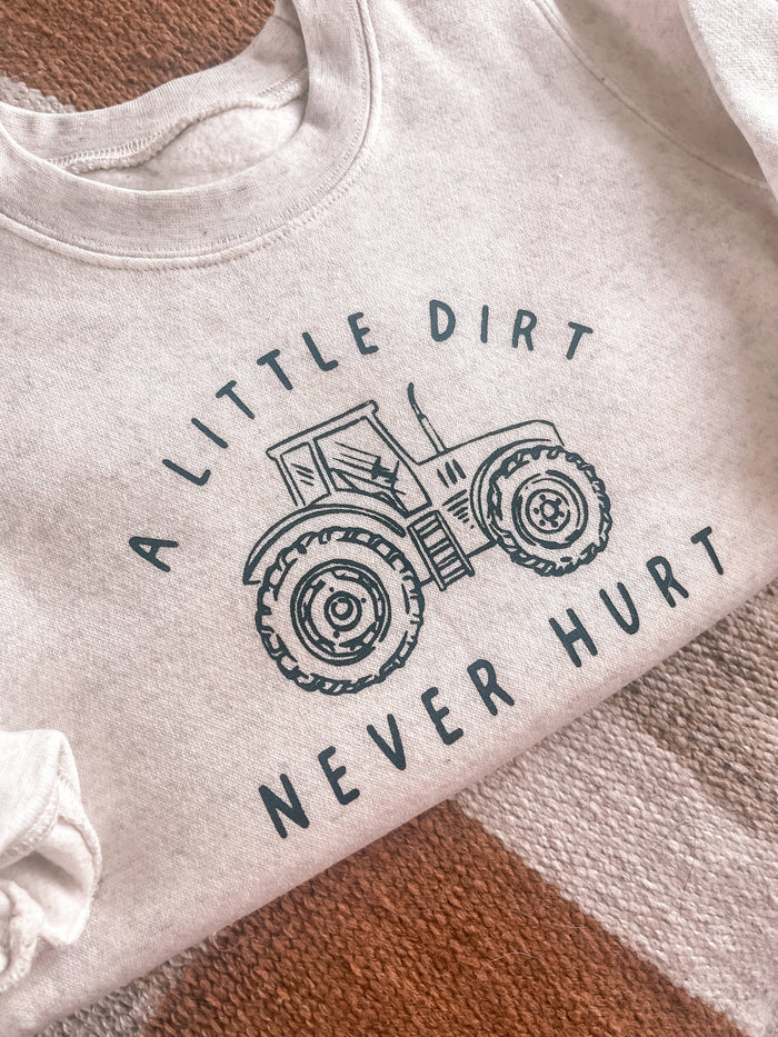 Little Dirt Never Hurt crewneck | Gray