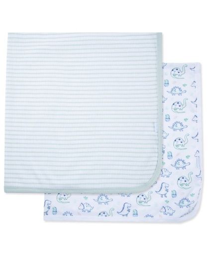 Little Me Dinosaur Friends 2 pk. Receiving Blankets