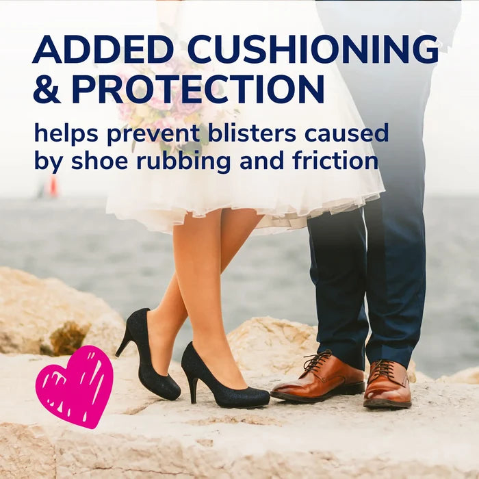 Heel liner cushions in use inside heels and flats for added cushioning and protection.