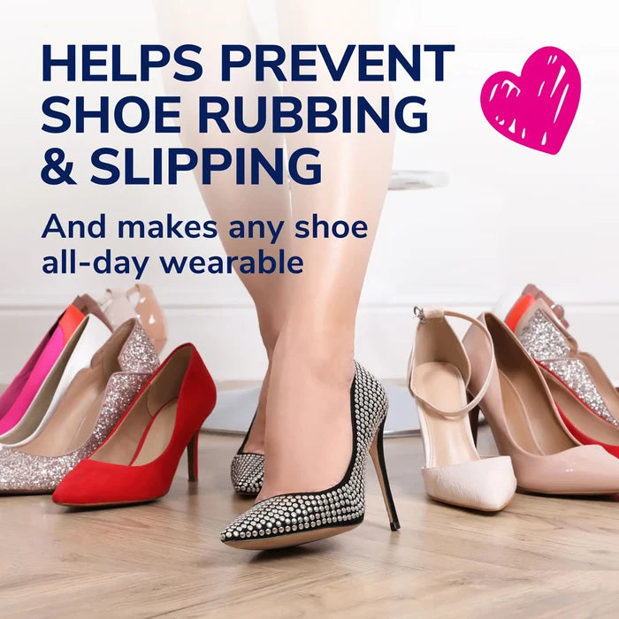 Heel liner cushions help prevent shoe rubbing and slipping on heels and flats.