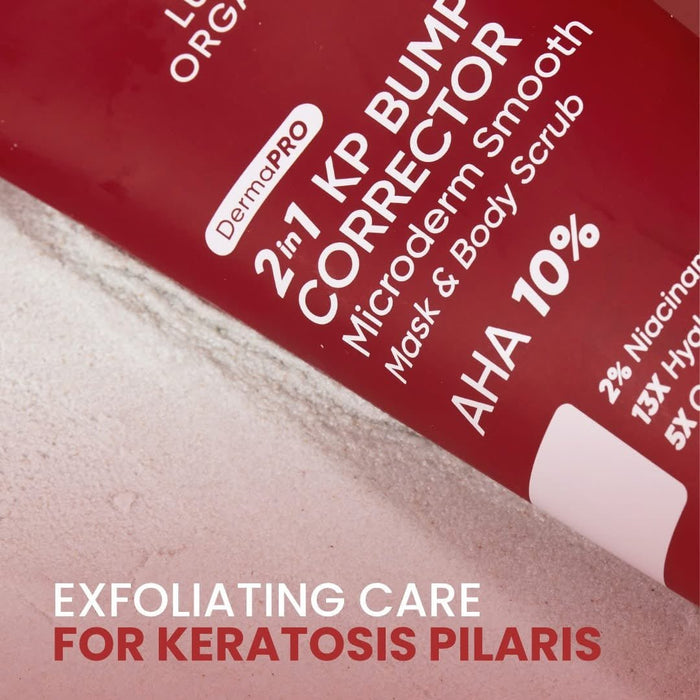 Luxe Organix DermaPRO 2in1 KP Bumps Smooth Mask + Scrub Exfoliant 200ml قناع لوكس أورجانيكس ديرما برو 2 في 1 لتنعيم نتوءات الشعر الكيراتيني + مقشر - Princess Cosmetics Qatar
