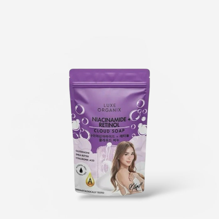 Luxe Organix Niacinamide + Retinol Cloud Soap 180g صابون لوكس أورجانيكس السحابي بالنياسيناميد والريتينول - Princess Cosmetics Qatar