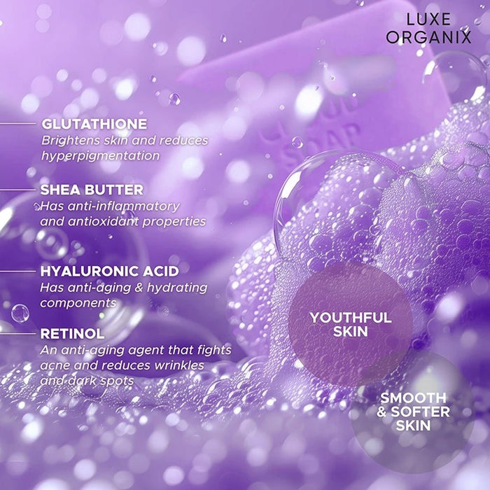 Luxe Organix Niacinamide + Retinol Cloud Soap 180g صابون لوكس أورجانيكس السحابي بالنياسيناميد والريتينول - Princess Cosmetics Qatar
