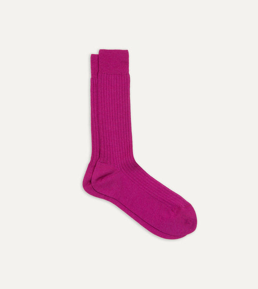 Magenta Wool Mid-Calf Socks