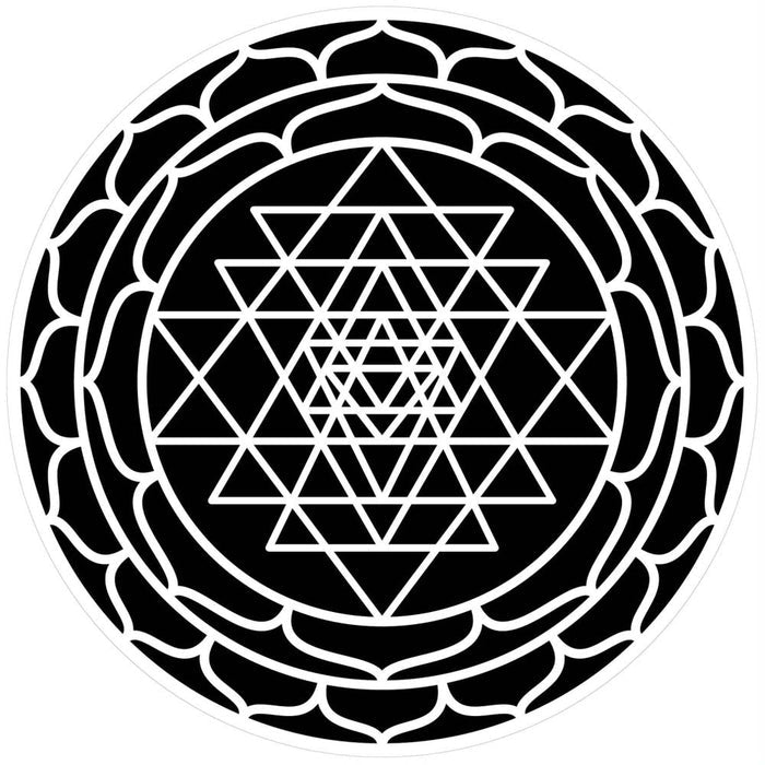 Maker Forte - Stencils 6"X6" - Sacred Geometry - Sri Yantra. Made in the USA. Available at Embellish Away located in Bowmanville Ontario Canada.