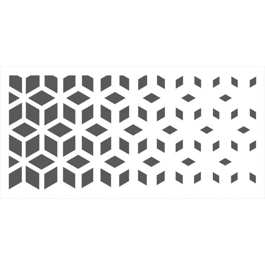 Maker Forte - Stencils Slimline - Fading Cubes. Available at Embellish Away located in Bowmanville Ontario Canada.