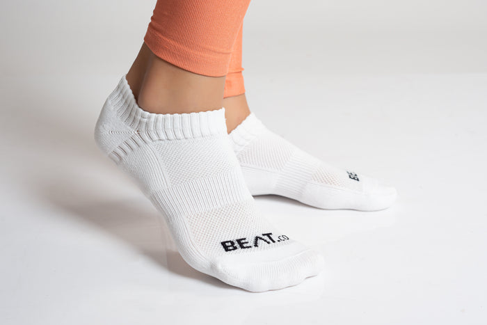 Meia Calcanhar Branca & Preta 33/38 Branca