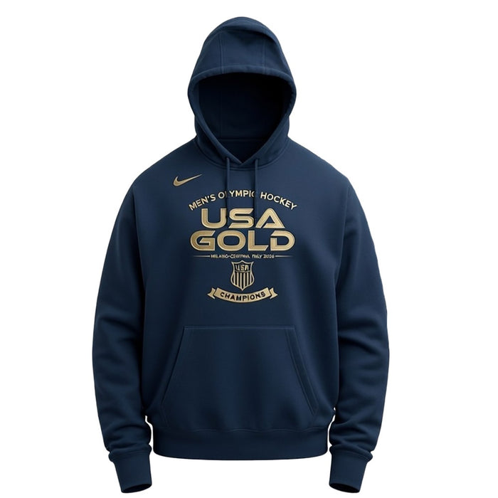 Nike Men's Olympic Hockey Gold Medal Club Fleece Pullover Hoodie - Men's