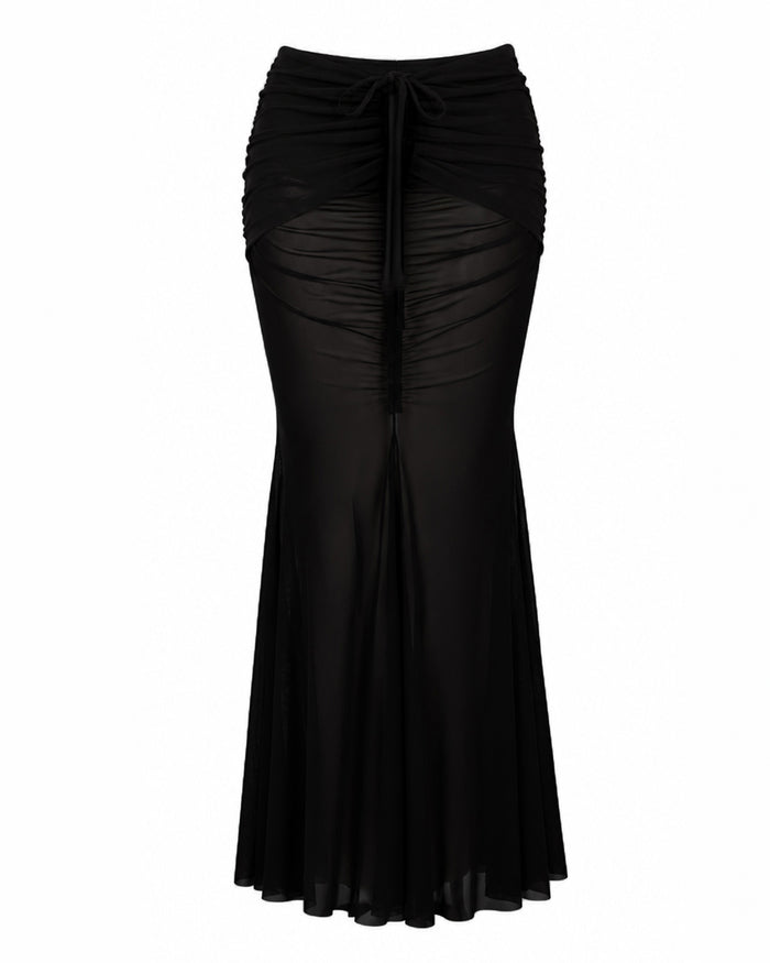 Outline image of Mermaid Adjustable Maxi Skirty - Mesh Black