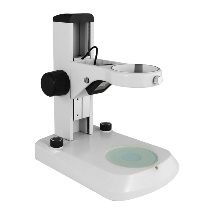 Microscope Track Stand, 76mm Coarse Focus Rack, 240mm Track Length, Top and Bottom LED Light (Dimmable)