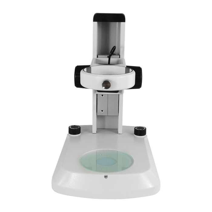 Microscope Track Stand, 76mm Coarse Focus Rack, 240mm Track Length, Top and Bottom LED Light (Dimmable)