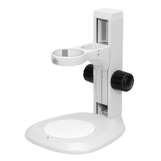 Microscope Track Stand, 76mm Coarse Focus Rack, 280mm Track Length, SKU ST17031101, three quarter front view