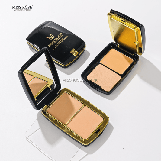 Miss Rose 2-Color Powder & 1-Color Creamy Foundation - Miss Rose Com Pk