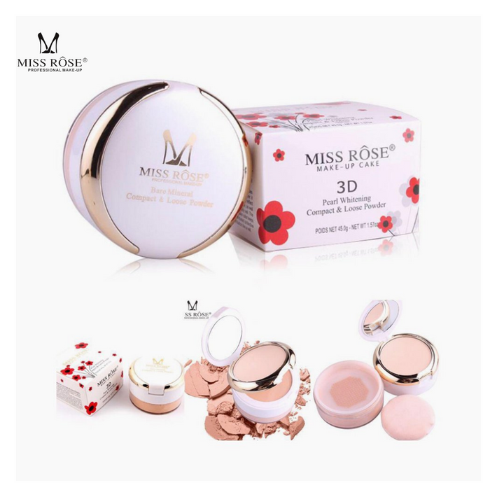 Miss Rose 3D Pearl Whitening Compact Powder & Loose Powder