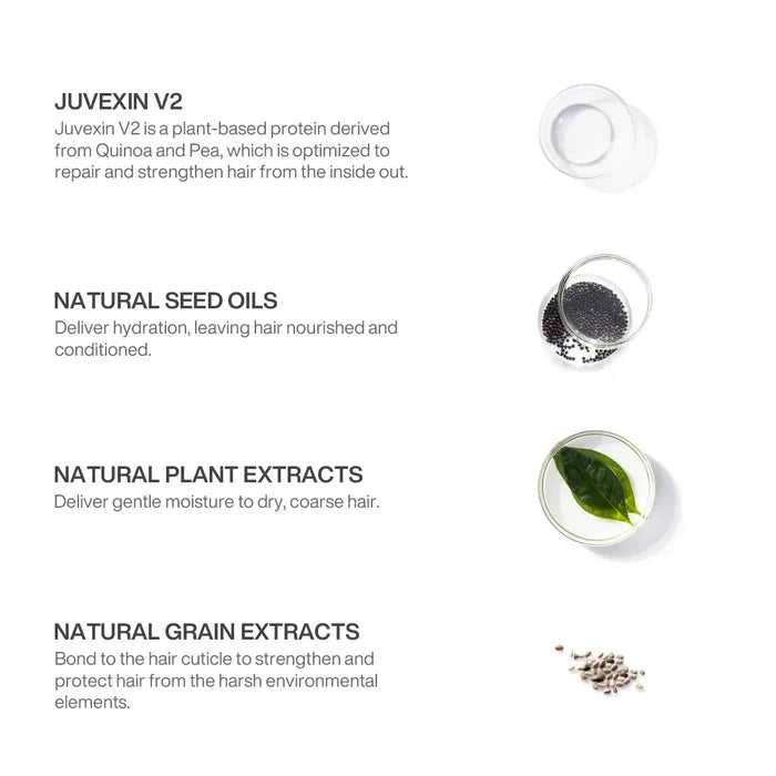 GK Hair Moisturizing Shampoo & Conditioner ingredients: Juvexin V2, natural seed oils, plant extracts and grain extracts