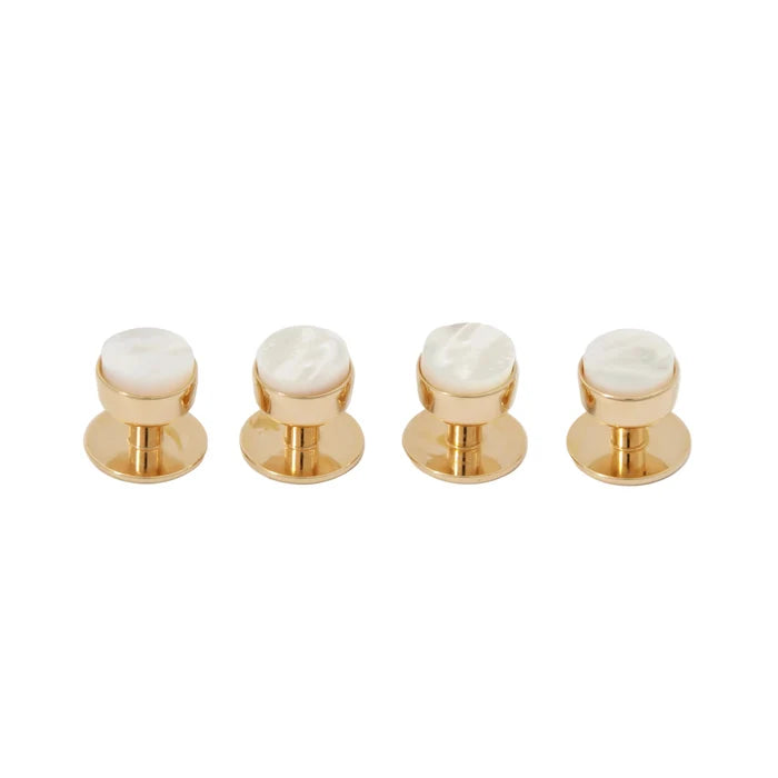 Mother of Pearl Gold Plate Stud Set