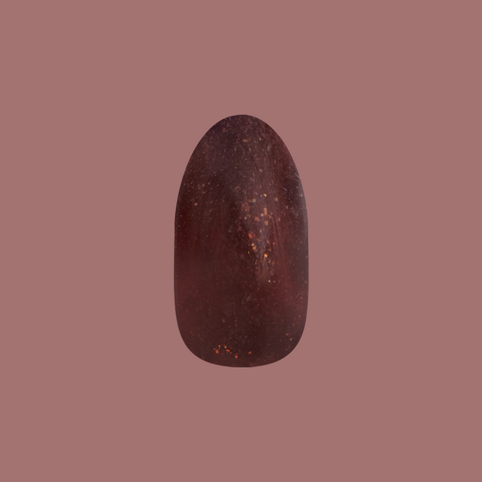 Museum Date - Press-On | Medium | Oval false nail in deep shimmering chocolate brown for easy at-home manicure