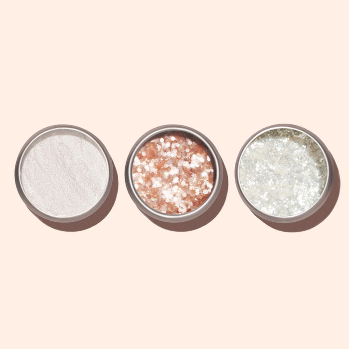 Nacres Flakes + White Glazed + Paillettes Blush