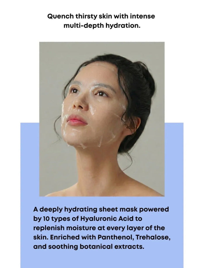 Nineless My Fit Sheet Mask - Hyaluronic Acid (1 Sheet) قناع الوجه ناينليس ماي فيت - حمض الهيالورونيك - Princess Cosmetics Qatar