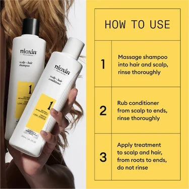Nioxin System 1 Trial Kit - For Natural Hair with Light Thinning