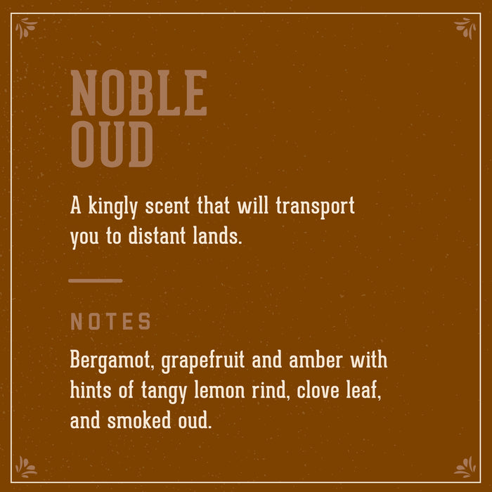 18.21 Man Made Noble Oud Signature Scent.  A kingly scent that will transport you to distant lands.  Notes of Bergamot, grapefruit and amber with hints of tangy lemon rind, clove leaf and smoked oud