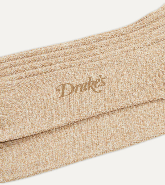 Oatmeal Cotton Over-the-Calf Socks