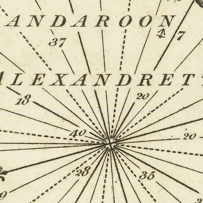 Old Gulf of Alexandretta, Turkey Nautical Chart by Heather, 1802: Iskenderun, Scandaroon, Antioch, Ceyhan River