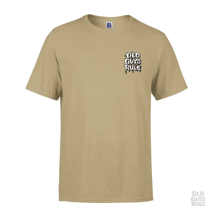 OLD GUYS RULE - NEED MY GLASSES' T-SHIRT - TAN -