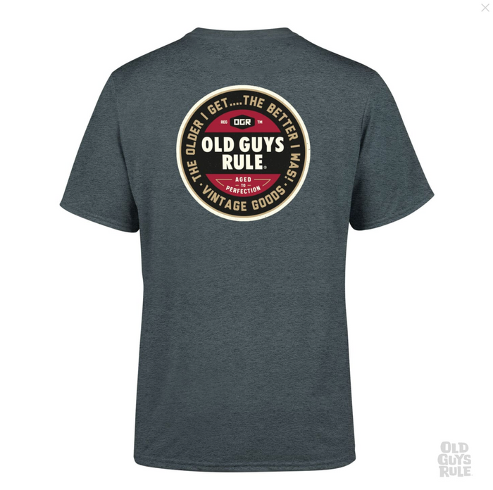 OLD GUYS RULE -NATURAL TRACTION II' T-SHIRT - DARK HEATHER -