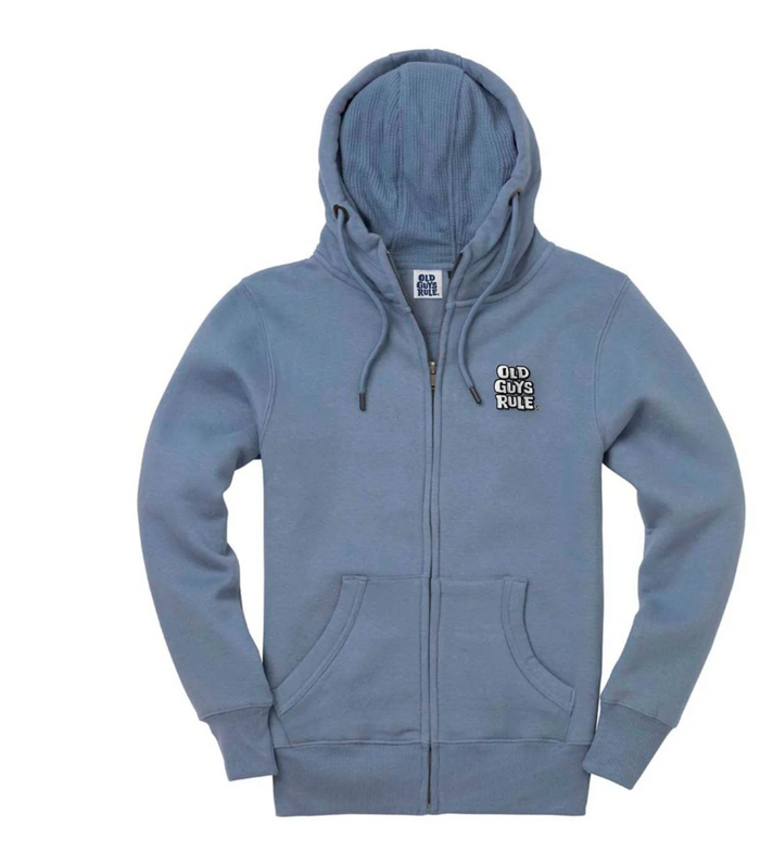 Old Guys Rule 'Stacked Logo  Zip  Hoodie  - STONE BLUE
