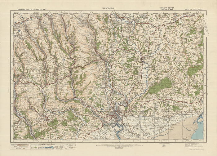 Old Ordnance Survey Map, Sheet 102 - Newport, 1925: Cwmbran, Pontypool, Abertillery, Blackwood, Caerphilly