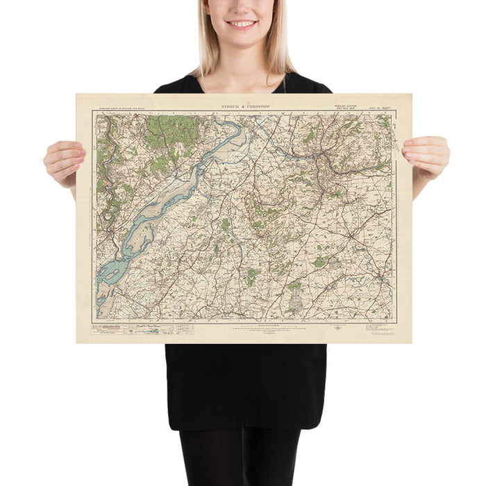 Old Ordnance Survey Map, Sheet 103 - Stroud & Chepstow, 1925: Lydney, Thornbury, Coleford, Dursley, Cotswolds AONB